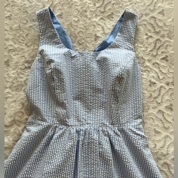 Vineyard Vines seersucker blue Aline dress - Picture 2 of 7